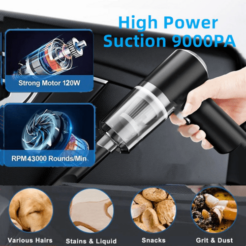 120W Cordless Handheld Vacuum Cleaner Small Mini Portable Car Auto - ClickCrate 120W Cordless Handheld Vacuum Cleaner Small Mini Portable Car Auto