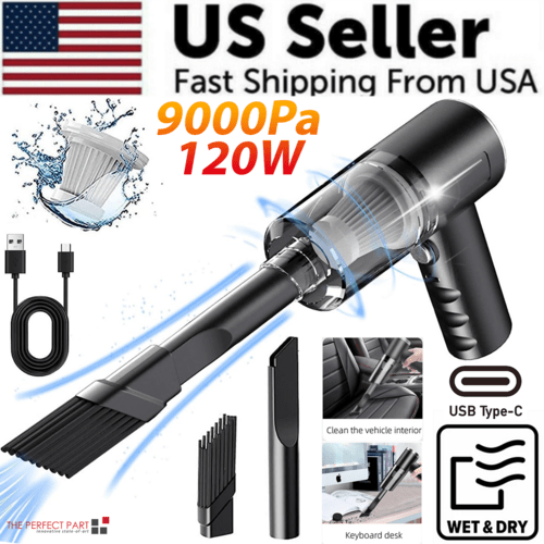120W Cordless Handheld Vacuum Cleaner Small Mini Portable Car Auto - ClickCrate 120W Cordless Handheld Vacuum Cleaner Small Mini Portable Car Auto