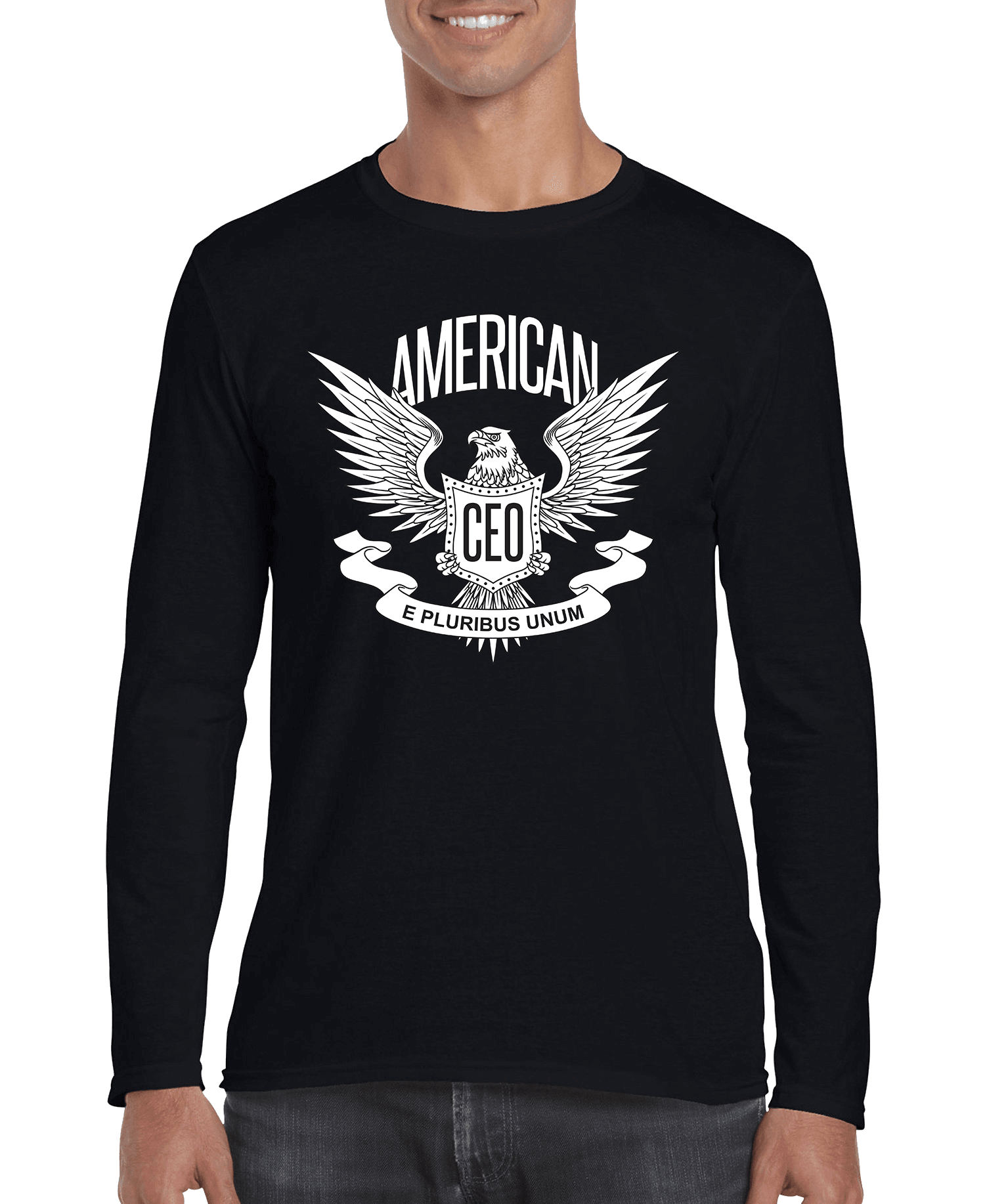 American CEO Patriotic Eagle Men's Long Sleeve Shirt - ClickCrate American CEO Patriotic Eagle Men's Long Sleeve Shirt