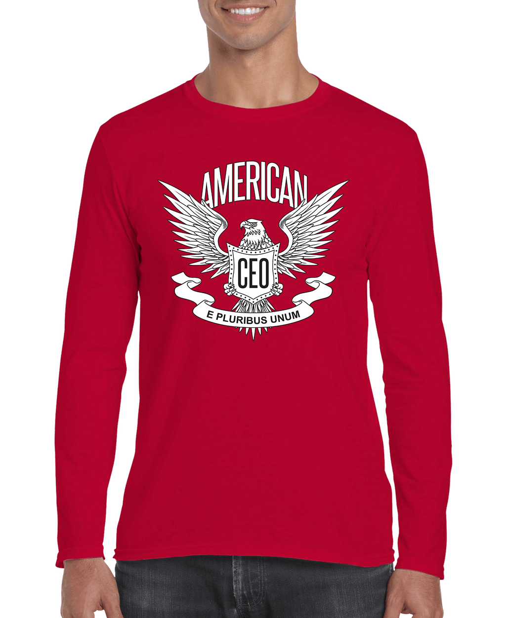 American CEO Patriotic Eagle Men's Long Sleeve Shirt - ClickCrate American CEO Patriotic Eagle Men's Long Sleeve Shirt