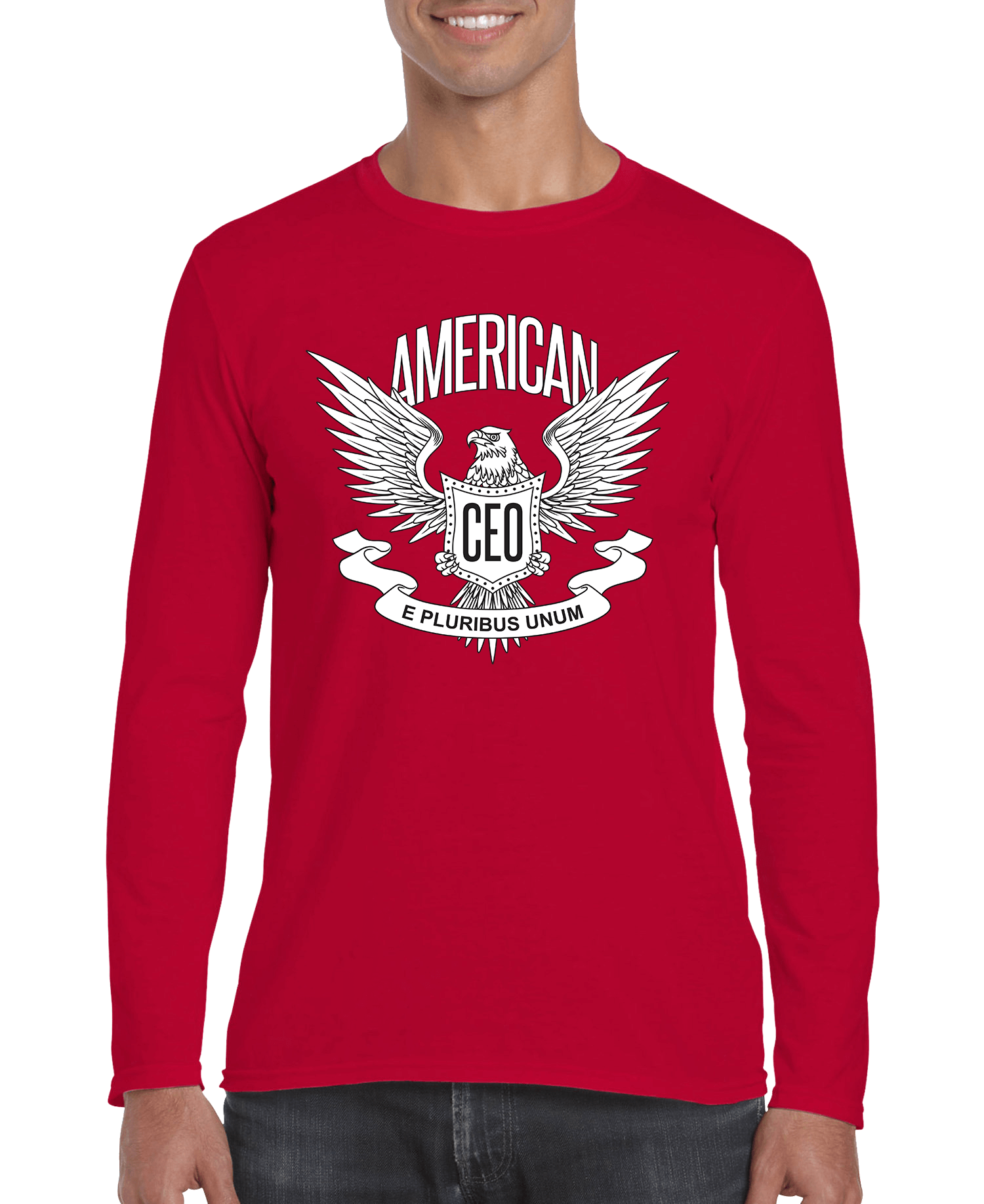 American CEO Patriotic Eagle Men's Long Sleeve Shirt - ClickCrate American CEO Patriotic Eagle Men's Long Sleeve Shirt