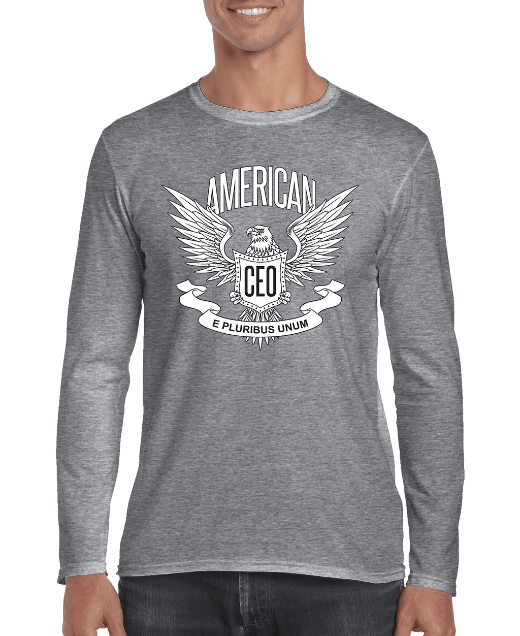 American CEO Patriotic Eagle Men's Long Sleeve Shirt - ClickCrate American CEO Patriotic Eagle Men's Long Sleeve Shirt