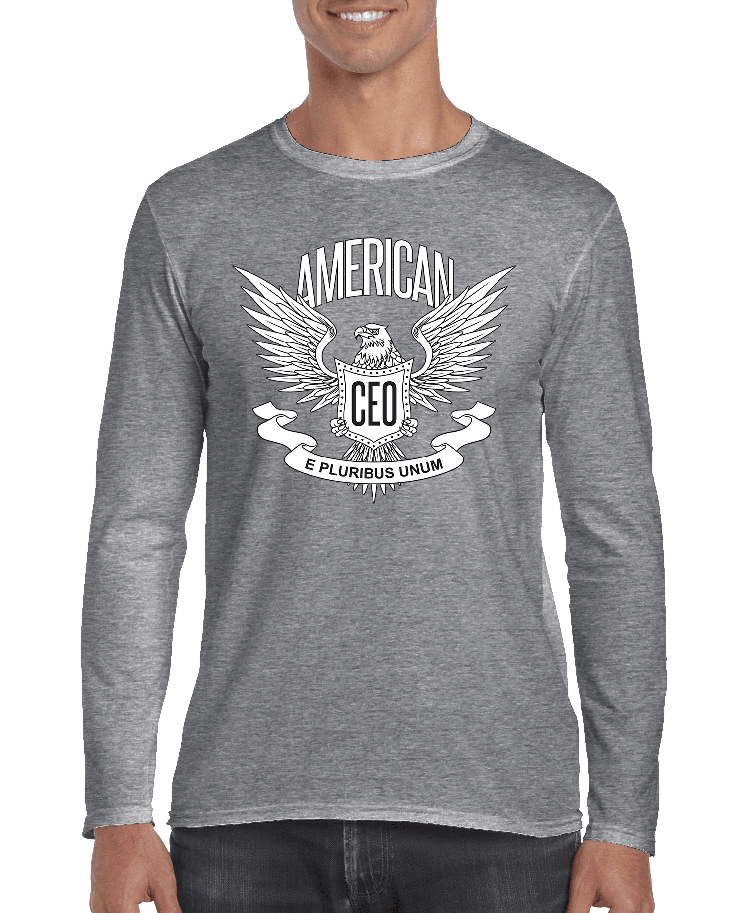 American CEO Patriotic Eagle Men's Long Sleeve Shirt - ClickCrate American CEO Patriotic Eagle Men's Long Sleeve Shirt