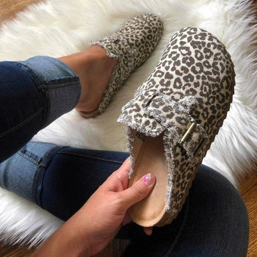 Flat Heel Round Toe Canvas Loafer Women's Vintage Clogs - ClickCrate Flat Heel Round Toe Canvas Loafer Women's Vintage Clogs