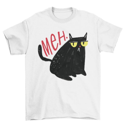 Funny unimpressed meh black cat t-shirt - ClickCrate Funny unimpressed meh black cat t-shirt