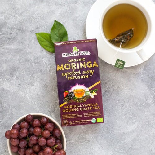 Organic Moringa Energy Tea - Grape Vanilla - Natural Coffee - ClickCrate Organic Moringa Energy Tea - Grape Vanilla - Natural Coffee