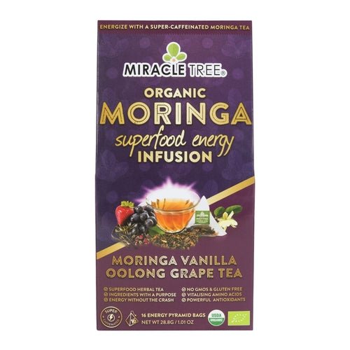 Organic Moringa Energy Tea - Grape Vanilla - Natural Coffee - ClickCrate Organic Moringa Energy Tea - Grape Vanilla - Natural Coffee