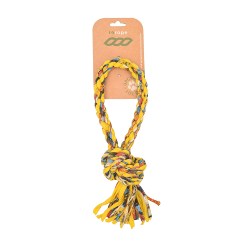 ReRope Small Looper Upcycled Fabric Rope Dog Toys - ClickCrate ReRope Small Looper Upcycled Fabric Rope Dog Toys