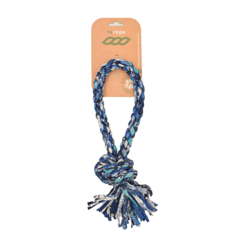 ReRope Small Looper Upcycled Fabric Rope Dog Toys - ClickCrate ReRope Small Looper Upcycled Fabric Rope Dog Toys