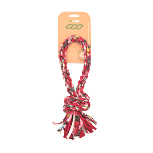 ReRope Small Looper Upcycled Fabric Rope Dog Toys - ClickCrate ReRope Small Looper Upcycled Fabric Rope Dog Toys