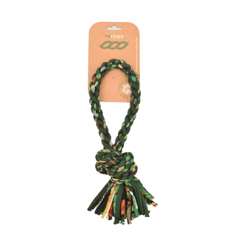 ReRope Small Looper Upcycled Fabric Rope Dog Toys - ClickCrate ReRope Small Looper Upcycled Fabric Rope Dog Toys