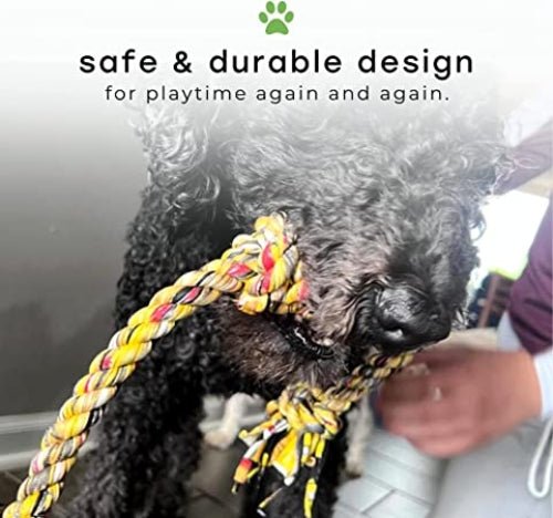 ReRope Small Looper Upcycled Fabric Rope Dog Toys - ClickCrate ReRope Small Looper Upcycled Fabric Rope Dog Toys