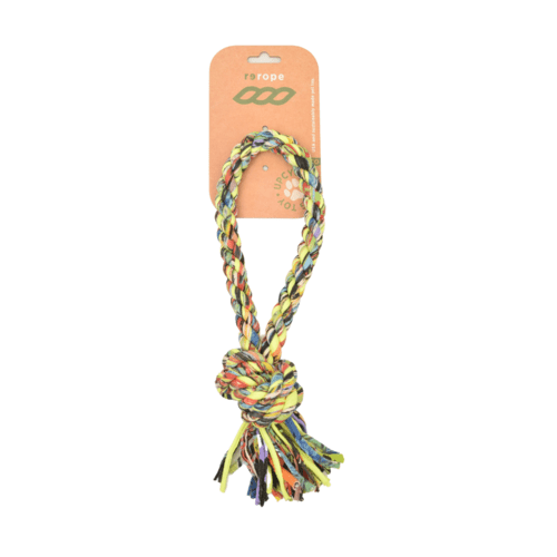 ReRope Small Looper Upcycled Fabric Rope Dog Toys - ClickCrate ReRope Small Looper Upcycled Fabric Rope Dog Toys