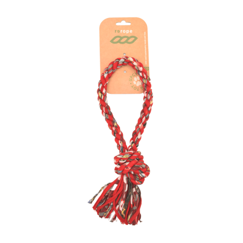 ReRope Small Looper Upcycled Fabric Rope Dog Toys - ClickCrate ReRope Small Looper Upcycled Fabric Rope Dog Toys