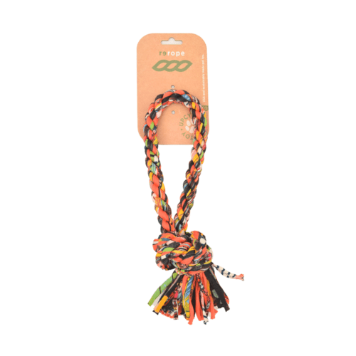 ReRope Small Looper Upcycled Fabric Rope Dog Toys - ClickCrate ReRope Small Looper Upcycled Fabric Rope Dog Toys