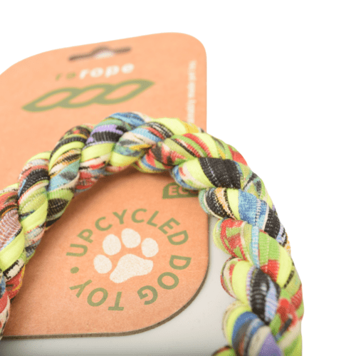 ReRope Small Looper Upcycled Fabric Rope Dog Toys - ClickCrate ReRope Small Looper Upcycled Fabric Rope Dog Toys