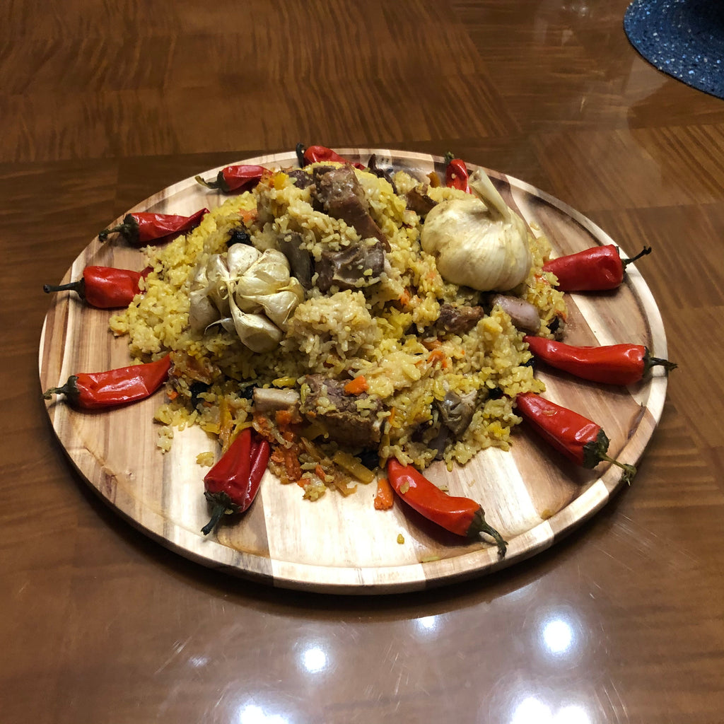 Zavis Green Acacia Wood Round Stackable Plate / Platter 14" | Dishwasher Safe - ClickCrate Zavis Green Acacia Wood Round Stackable Plate / Platter 14" | Dishwasher Safe