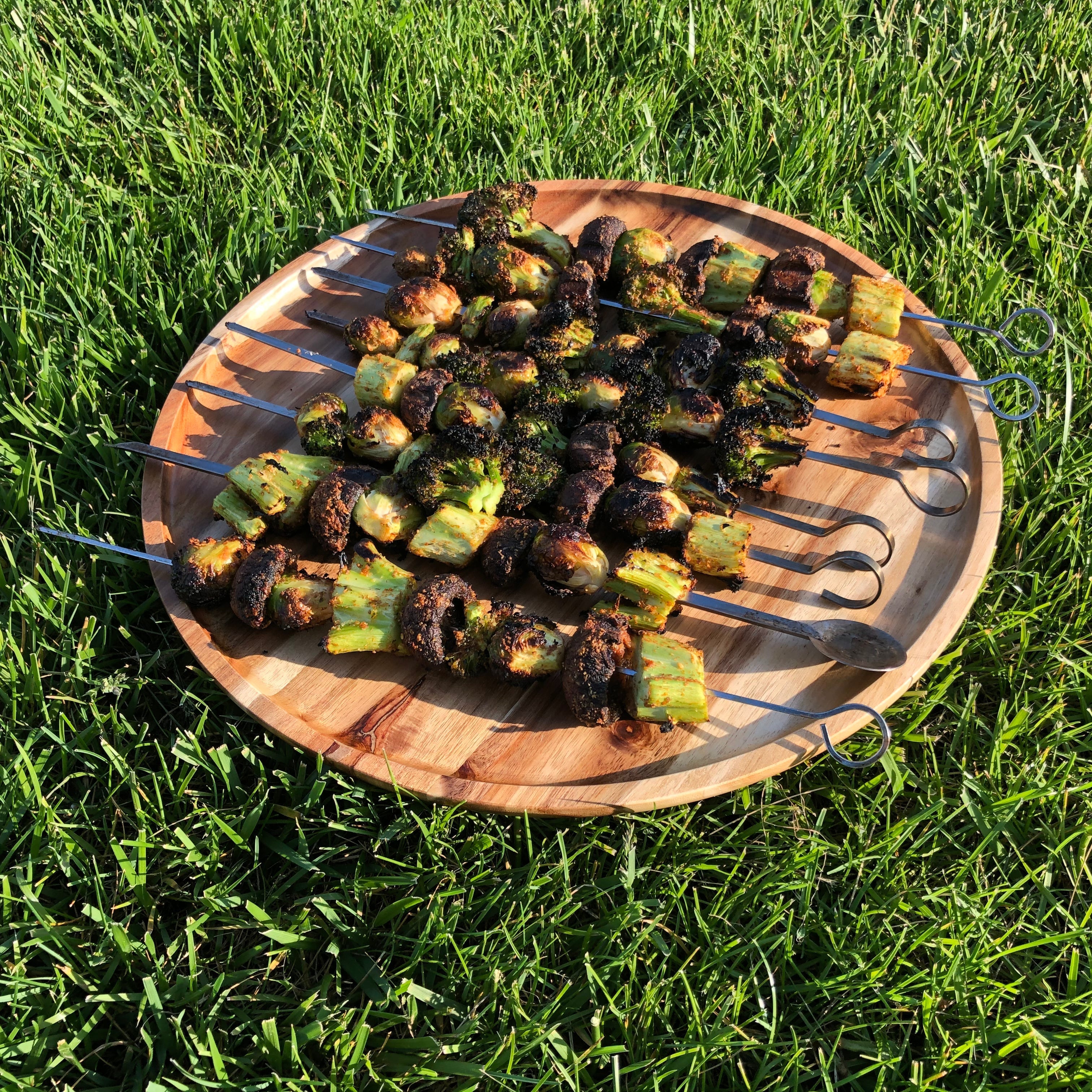 Zavis Green Acacia Wood Round Stackable Plate / Platter 14" | Dishwasher Safe - ClickCrate Zavis Green Acacia Wood Round Stackable Plate / Platter 14" | Dishwasher Safe